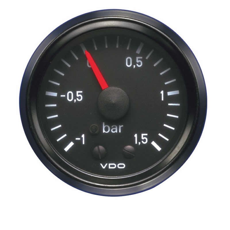 VDO Cockpit International Pressure gauge -1 tot 1.5Bar 52mm